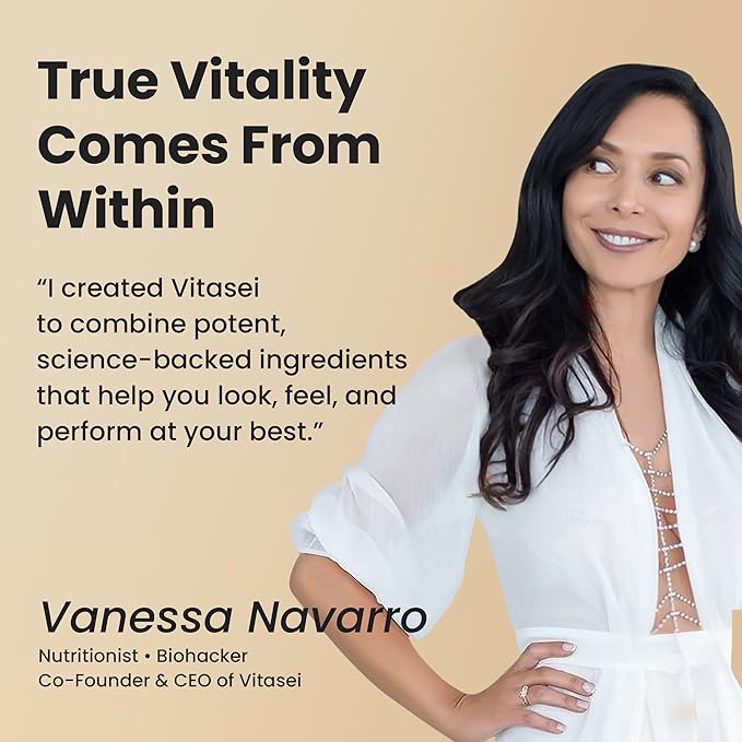 VITASEI Hydrolyzed Collagen Peptides Powder with Resveratrol & Vitamin C – Hair, Skin & Joint Support with Hyaluronic Acid – Colágeno Hidrolizado for Women & Men – Unflavored, 16 oz (30 Servings)