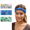 Vercret Headbands for Women Tie Dye Sailor Knot Headband Wide Elastic Adjustable Braided Hair Bands Non Slip Boho Stretchy Turban Headwrap Yoga Workout,3Pcs