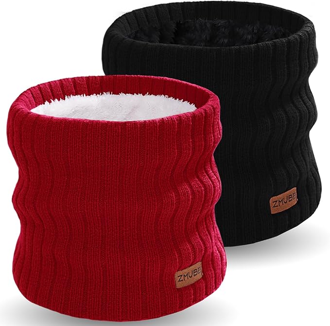 Neck Warmer Gaiter, Winter Fleece Lined Face Mask Scarf for Men Women, Thick Warm Cold Weather Running Ski Neck Cover
