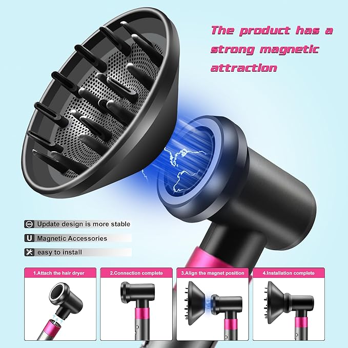 Diffuser and Adaptor for Dyson Airwrap Styler, Hair Dryer Diffuser Attachment Compatible with Airwrap Styler Converting to Hair Dryer