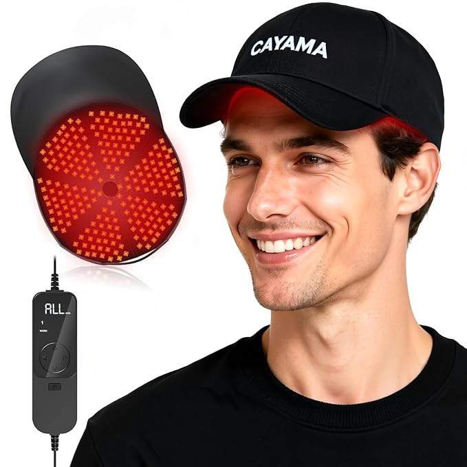 CAYAMA Red Light Therapy Cap, Laser Hair Growth Cap Red Light Therapy for Hair Growth – 528-LEDs