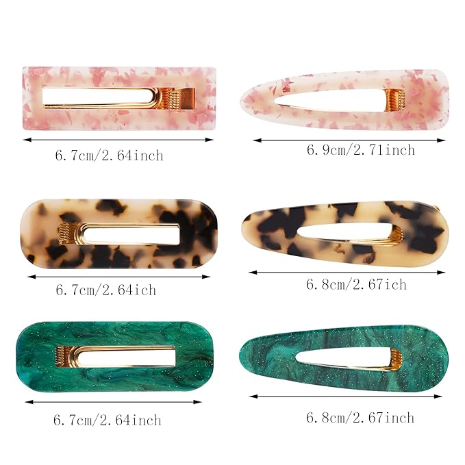 12 Pieces Acrylic Resin Marble Hair Clips Set, Decorative Pearls Hair Barrettes Sweet Decorative Bobby Pins Hairpin Headwear Hair Accessories Headwear for Women and Girls…