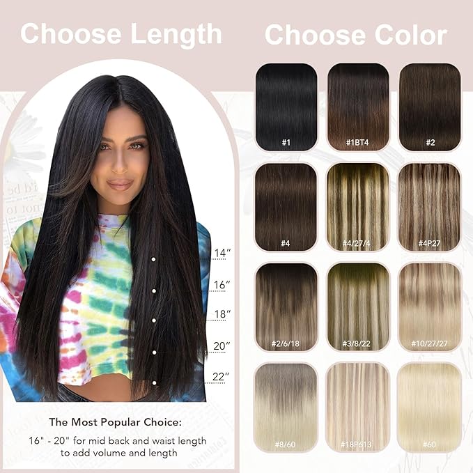 XDhair Clip In Hair Extensions Remy Human Hair Medium Brown #4 Mixed to Caramel Blonde #27 Clip In Real Hair Silk Stright 120g 6Pcs (#4P27,18Inch)