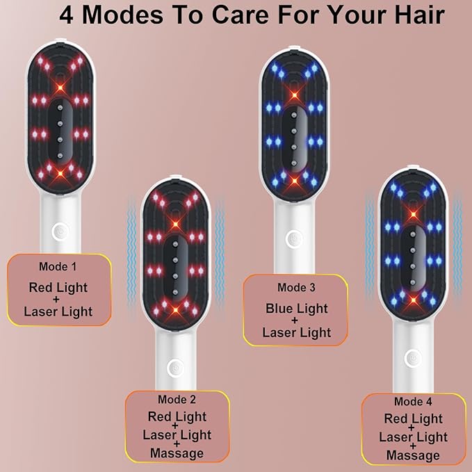 Laser Therapy Hair Growth Comb, Handheld Comb-Shaped Hair Regrowth Device for Hair Growth, 3 in 1 Hair Oil Applicator for Hair Care, Electric Scalp Massager for Healthier Hair