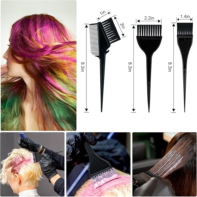 12 Pcs Hair Bleach Kit Professional Hair Coloring Products with Hair Dye Brush, Hair Color Bowl, Earmuffs, Hair Clips for Salon Hair Dye, Hair Color at Home, Hair Highlighting