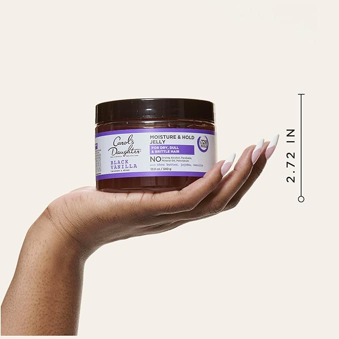 Carol's Daughter Black Vanilla Moisture and Hold Jelly, Hair Gel For Dry Hair with Shea Butter, Jojoba and Vanilla, 12 Fl Oz