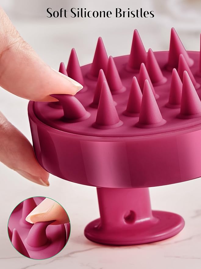 HEETA Scalp Massager Hair Growth 2-Pack, Soft Silicone Scalp Scrubber Shampoo Brush for Exfoliation Dandruff Removal Head Massage Stress Relax, Wet & Dry Use for Women Men Thick Thin Curly Hair Care