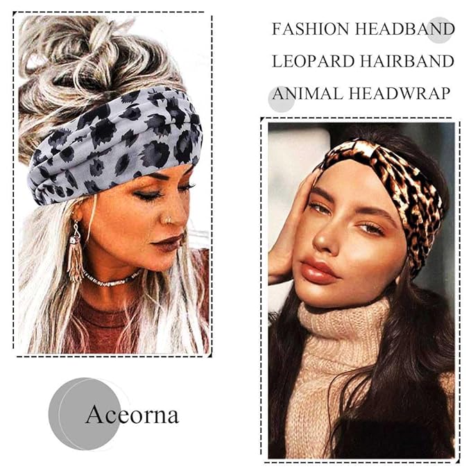 Boho Headbands Wide Knot Hair Band Elastic Turban Head Band Stretch Twist Head Wraps Fashion Hair Accessories for Women 3 Pcs (Set B)