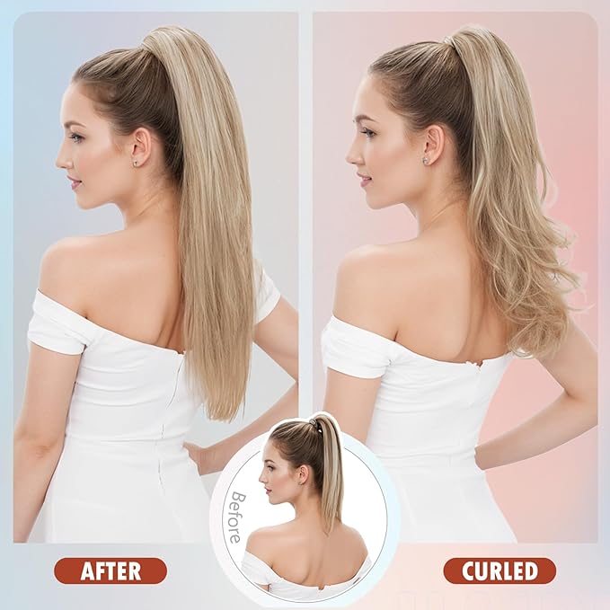 Hairro Ponytail Hair Extensions Claw Clip In Ponytails Jaw On Ponytail Extensions 100% Real Human Hair Long Straight Jaw/Claw Clips Pony Tail Hairpieces For Women 16 Inch 105g #02 Dark Brown