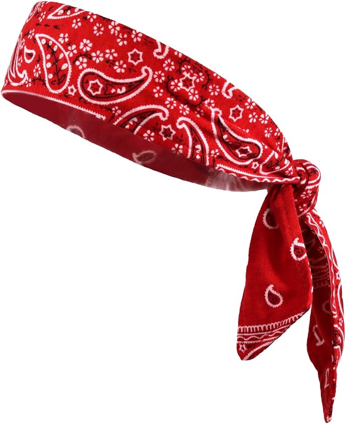 Kenz Laurenz Headbands Tie on Headband for Women Men Running Athletic Hair Head Band Elastic Sports Sweat Basketball Sweatband Stetchy Yoga Workout Sweatbands Adjustable Non-Slip Moisture Wicking