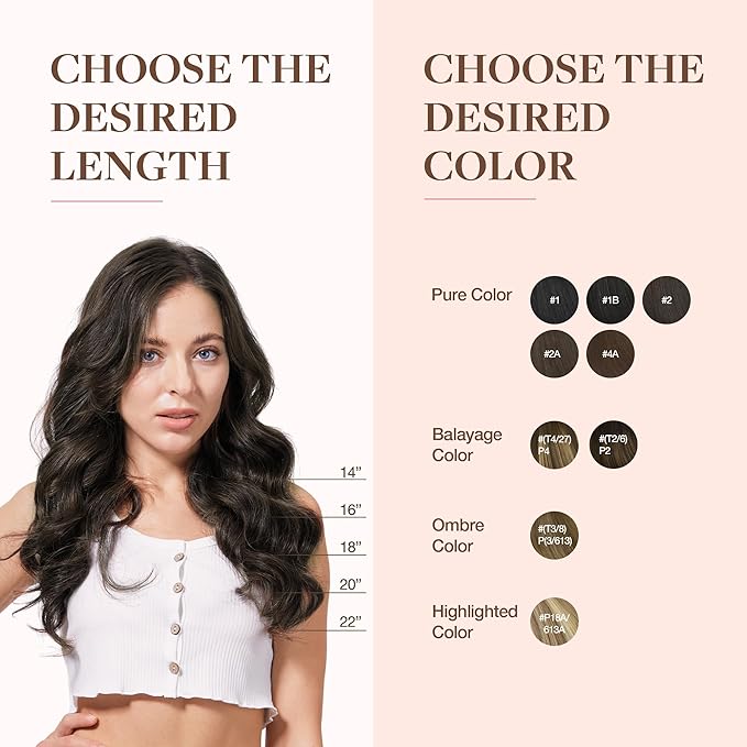 GOO GOO Clip in Hair Extensions Real Human Hair, Remy Human Hair Extensions Clip ins for Women, Natural Human Hair, 16inch 110g 7Pcs, 2A Light Brown