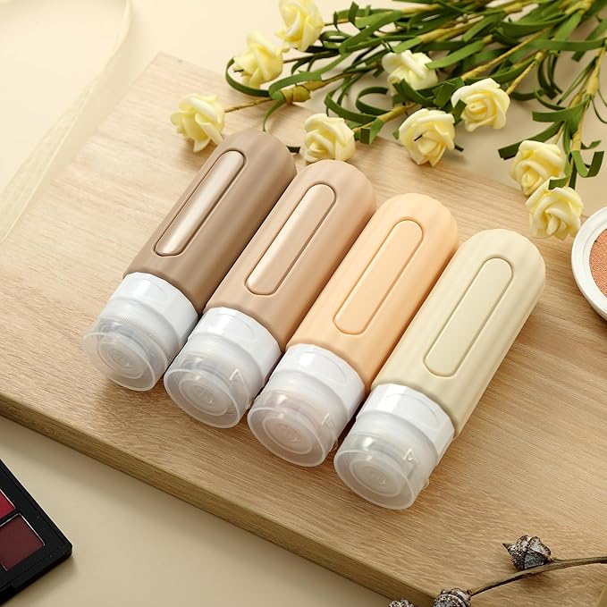 16 Pack Travel Bottles Set for Toiletries, Leakproof Travel Containers for Toiletries TSA Approved Silicone Travel Accessories Squeezable Refillable 3oz for Shampoo Conditioner Lotion