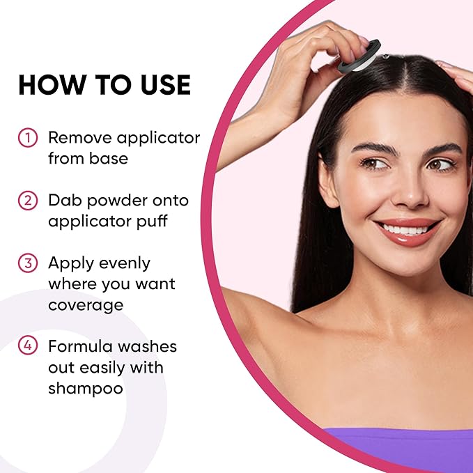 GBG Hairline Powder, Dark Brown - 48-Hour Coverage Root Touch Up Powder for Bald Spots, Instant Hair Loss Concealer & Brightening Highlights - Hair Fillers for Thinning Hair for Women & Men, 4g