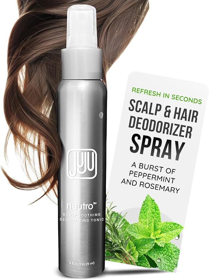 Neutro Soothing Scalp and Hair Deodorizing Tonic Spray 4 Fl Oz, Scalp Odor After Workout Hair Refresher for Women & Men, Odor Neutralizer Spray, Essential Oil Based Fragrance - Peppermint & Rosemary