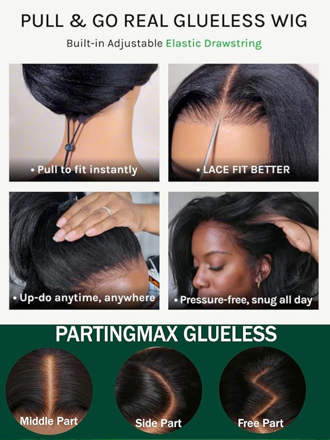 KLAIYI Water Wave HD Real Scalp Glueless Precut 13x4 Lace Front Human Hair Wig Drawstring Bye Bye Knots Pre Plucked Bleached Pre Everything 30S Ready to Wear and Go Deep Curly Wave Beginner Wig 24Inch