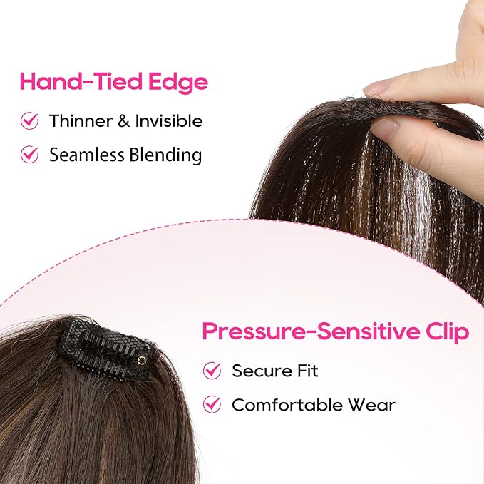 REECHO Clip in Hair Volumizer, 2PCS 6 inch Short Thick Clip in Hairpieces Adding Extra Volume Hair Extensions for Women (Milk Chocolate Brown)
