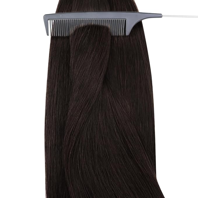 YoungSee Nano Ring Hair Extensions Dark Brown Nano Bead Hair Extensions Real Human Hair Brown Nano-Tip Hair Extensions Human Hair 22 Inch Nano-Link Hair Extension for Long Hair 50s 50g
