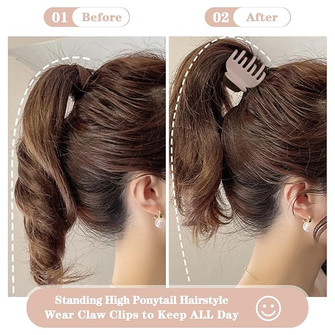 1.6" Matte Small Double Row Teeth Hair Clips for Women - Strong Hold Jaw Clamps for Thin, Fine & Thick Hair