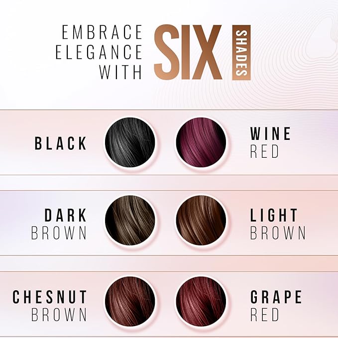 Herbishh Hair Color Shampoo – Natural Dye for Gray Hair, with Argan Mask, Travel Size, Long-Lasting Tint in Minutes, 10+1 Pack, Ammonia-Free (Wine Red)