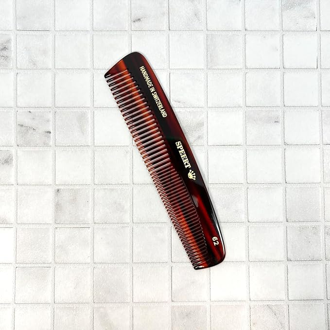 #62 Handmade Wide Narrow Tooth Comb Tortoise Havana Acetate Thick Coarse Curly Thin Fine Straight Hair Detangling Parting Grooming Teasing Hair Styling Hairdresser Barber Hairdressing Wet Dry