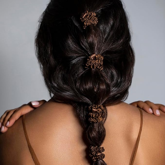 SLIP Amazon Exclusive Skinny Scrunchies: Anti-Crease, Anti-Breakage Slipsilk™ Design Protects Delicate Hair | Includes 3 Pure Silk Scrunchies, Violet