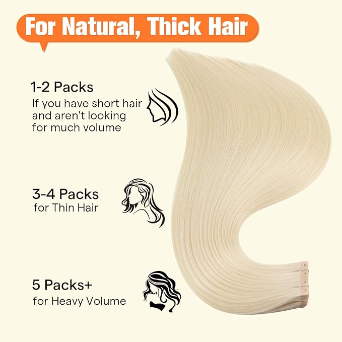 Full Shine Blonde Tape in Human Hair Extensions 22INCH Color 60 Bleach Blonde 50G 20Pcs Tape in Extensions Soft Remy Hair Extensions Real Human Hair Straight Invisible Seamless