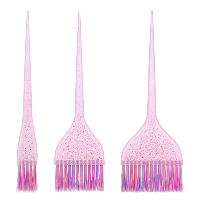 3Pcs Hair Color Brush, Hair Dye Brushes, Glitter Hairs Dye Brush Set Hairs Color Remover, Applicator Brushs for Women Men Salon Use Home DIY Dyeing