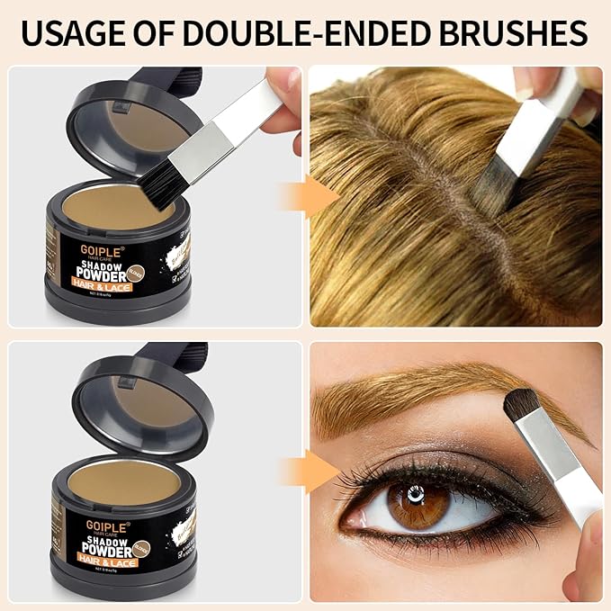 Root Cover Up Powder for Women - Light-Blonde Hair Fibers for Thinning Hair Shadow Powder, 2 Pack (Blonde)