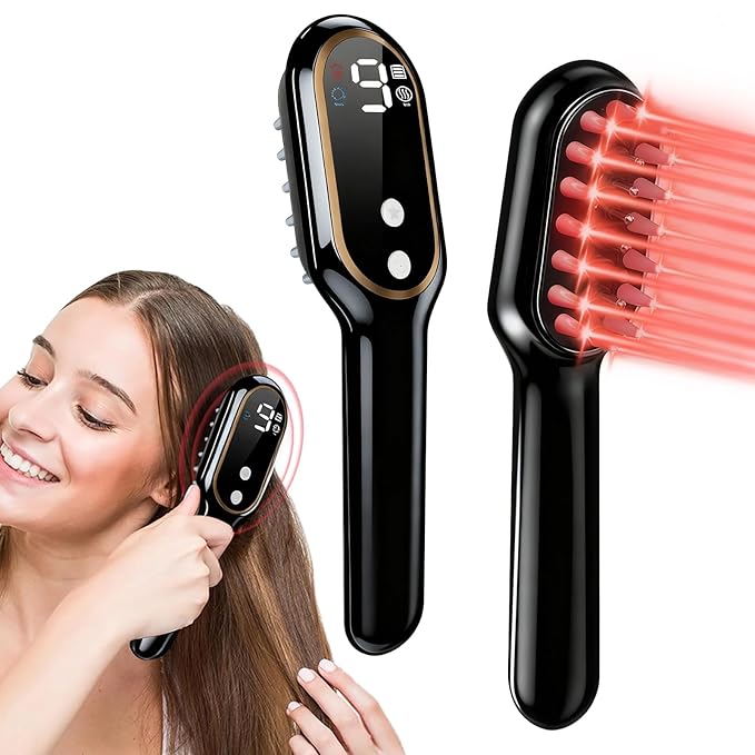 Laser Hair Growth Comb, Hair Growth Device, promote hair growth in women and men, Black