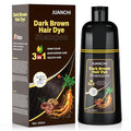 JUANCHI Dark Brown Hair Dye Shampoo 3 in1, Dark Brown Shampoo Hair Dye for Gray Coverage, Natural Hair Color for Women Men, Herbal Formula, Ammonia-free, Lasts 30 Days, 500ml (16.90 oz)