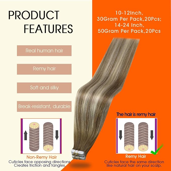 Full Shine Blonde Tape ins Human Hair Extensions Color 6 Chestnut Brown Ombre 60 Blonde And 6 Seamless Soft Skin Weft Hair Extensions Tape in 16Inch Silky Straight 50Gram 20Pcs Remy Tapes ins