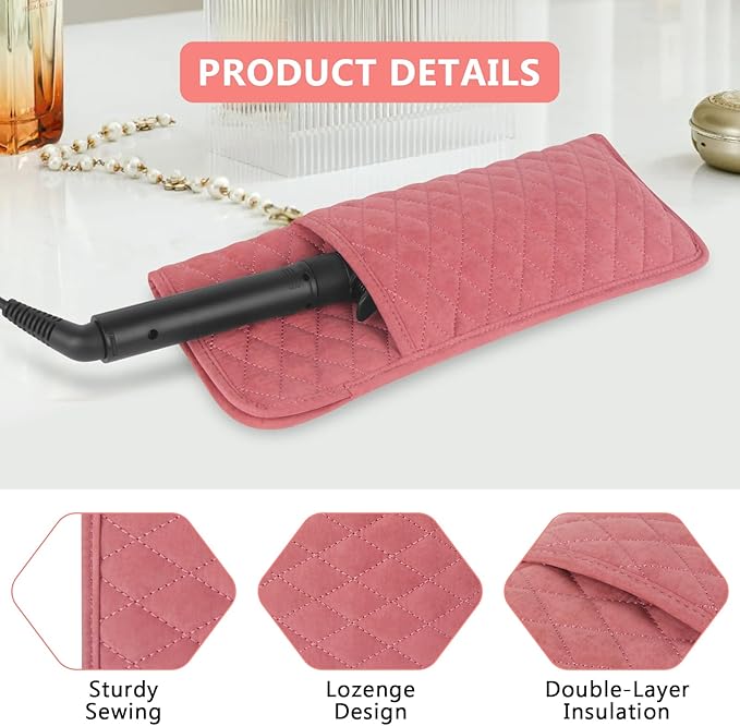Heat Resistant Hair Tools Organizer Bag Portable Travel Storage Cover Pouch for Hair Straighteners, Curling Irons, Flat Irons and Hot Styling Tools(13.8" x 5.5")