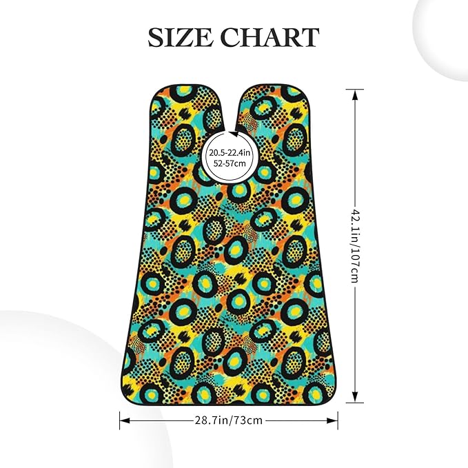 Waterproof Grooming Apron, Non-Stick Beard Bib with Suction Cups, for Turquoise Green Yellow Cheetah Leopard Print
