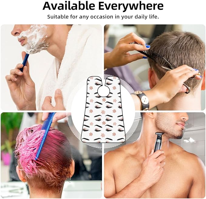 Waterproof Beard Trimming Bib, Non-Stick Hair Catcher for Men Shaving, Grooming Apron for Husband Dad, Rose Gold Women Eyes Eyelash Shave Bib