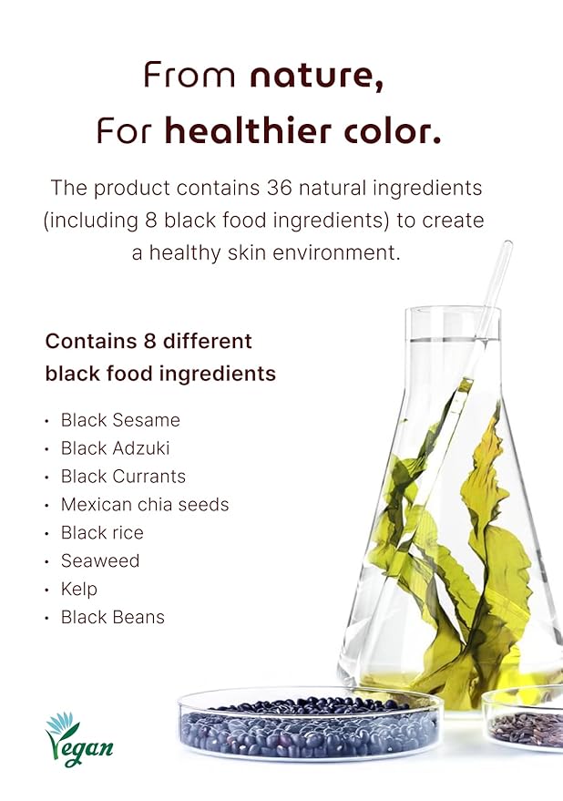 Korean Permanent Hair Dye, Powder Hair Color Kit, Wine Brown, Gray Hair Coverage, Plant-Based Formula, Easy Application for Roots, Short & Long Hair, Vegan, Just Mix with Water (3 Powder Packets)