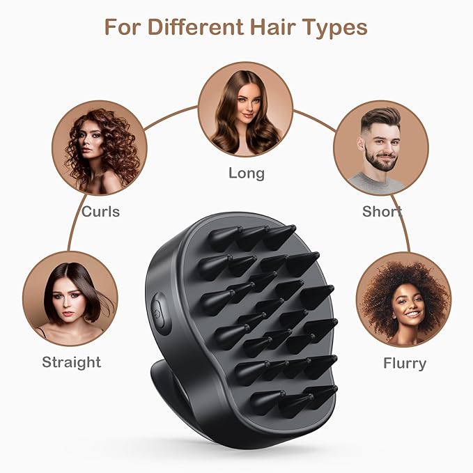 Electric Hair Scalp Massage Brush with Soft Silicone Bristles,3-Level Vibration,IPX6 Waterproof for Hair Growth & Dandruff Removal, Scalp Exfoliator(Green)