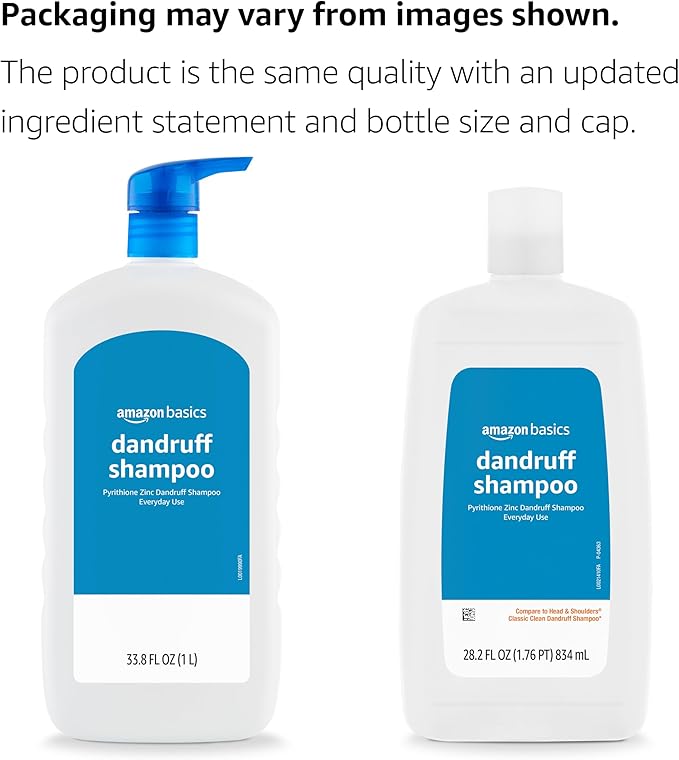 Amazon Basics Dandruff Shampoo for Normal to Oily Hair, 28.2 Fluid Ounces, 1 Pack