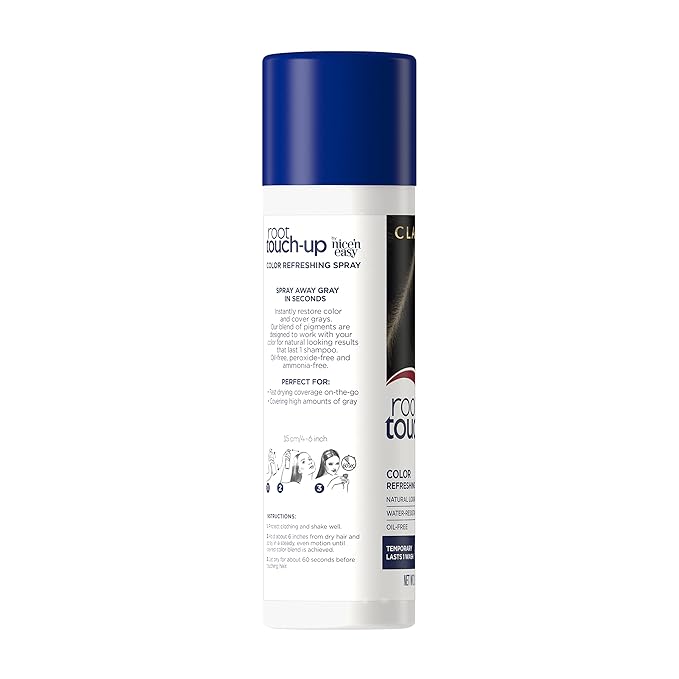 Clairol Root Touch-Up by Nice'n Easy Temporary Hair Coloring Spray, Black Hair Color, Pack of 2