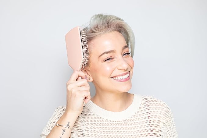 FRAMAR Paddle Hair Brush For Women – Wet Paddle Brush For Thick Hair, Wet Hair Brushes For Women, Hair Brush Detangler – Reduces Breakage - Champagne