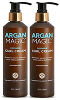 Argan Magic Defining Curl Cream - Enhances Waves & Curls While Adding Definition | Conditions, Detangles, Reduces Frizz | Enriched with Biotin | Made in USA | Paraben Free (8.5 oz / 250 ml / 2 Pack)