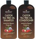 Castor Tea Tree Shampoo Conditioner - An Anti Hair Loss Set Thickening formula For Hair Regrowth, Anti Thinning Sulfate Free For Men & Women Anti Dandruff Treatment - 16 oz