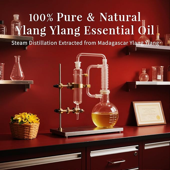 SU JUABA Ylang-Ylang Essential Oil 4 Oz, 100% Pure Natural Aromatherapy Oil for Diffuser, Skin Care, Hair & Perfume Making - 118ML
