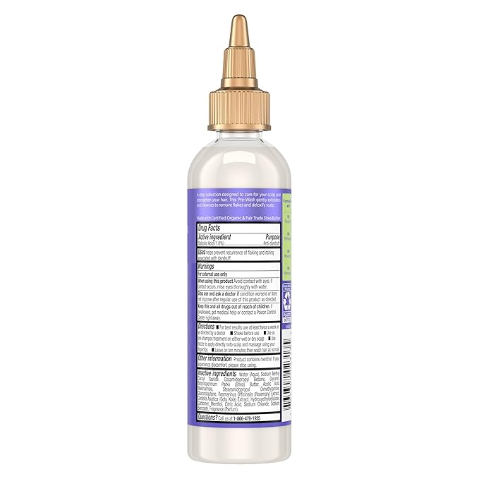 SheaMoisture Anti-Dandruff Pre-Wash Apple Cider Vinegar & Salicylic Acid To Gently Exfoliate & Remove Flakes System for a Healthier Scalp 4 oz