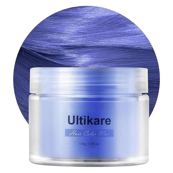 Kids Color Hair Wax, Ultikare Light Blue One-Day Wash-Out Hair Dye Wax Temporary Hair Color For Kids Children Hair Makeup For Boys Girls Gift Christmas No Messy
