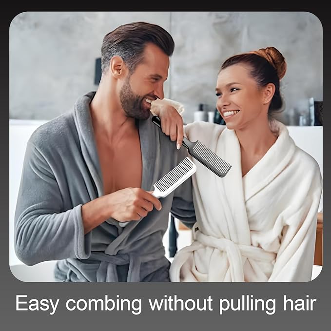 Hair Comb for Women and Men, Durable Detangling Hair Comb with Handle, Large Detangler Comb for Thin Straight Short Hair(Black)