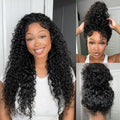 360 Deep Wave Lace Front Wigs Human Hair 200% Density 360 HD Lace Front Wigs Deep Wave Pre Plucked With Baby Hair Curly Full Lace Wig with Adjustable Straps for Women (24 Inch)