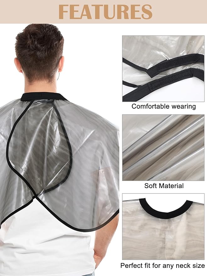 Zhanmai 4 Pieces Hair Color Shampoo Cape for Salons Waterproof Hair Washing Capes Makeup Beauty Salon Apron for Barber(Ripple)