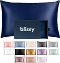 Blissy Silk Pillowcase - 100% Pure Mulberry Silk - 22 Momme 6A High-Grade Fibers - Silk Pillow Cover for Hair & Skin - Regular, Queen & King (Blue, Standard)
