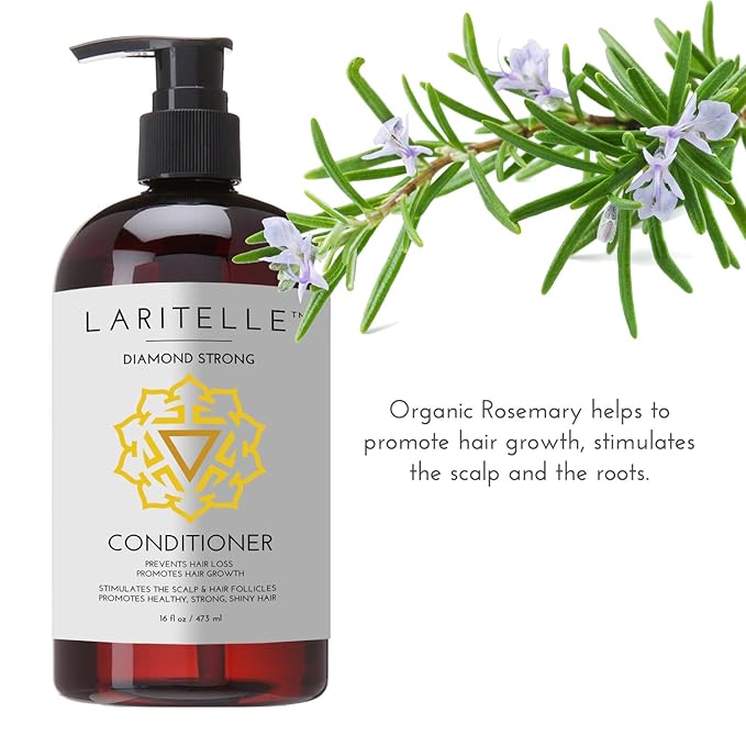 Laritelle Organic Conditioner 16 oz. Rosemary, Ginger, Cedarwood. Promotes Hair Growth, Prevents Hair Loss GF