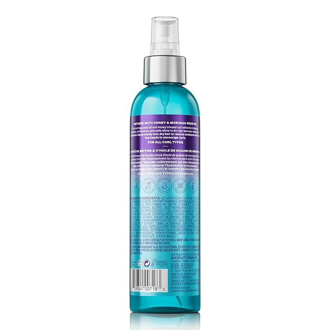 The Mane Choice Tropical Moringa Sweet Oil & Honey Endless Moisture Restorative Hair Spray, Supports Natural Hair Growth & Retention, Hydrating Curl Refresher & Shine Spray, Fights Frizz, 8 Fl Oz